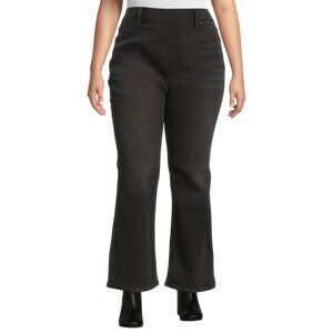 Terra & Sky Women's Plus Bootcut Jeggings, 30” Inseam, Size 3X(24W-26W), Gray